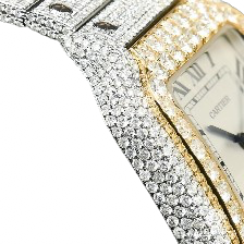 40MM CARTIER SANTOS 100 XL - FULL DIAL ICED