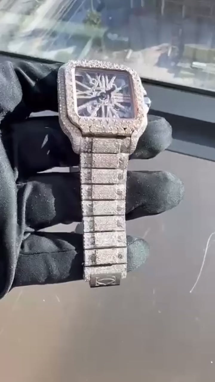 Montre Cartier Santos De Cartier Squelette Bicolore Cristal VVS Clariry WHSA0015